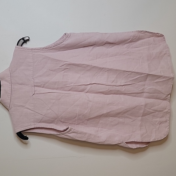 Crown Linen Designs Sleeveless Button-Up Top 100% Linen Size Small - Picture 5 of 5
